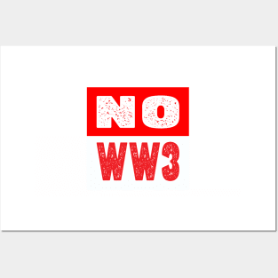 NO WW3 PRAYING FOR PEACE RED AND WHITE DESIGN Posters and Art